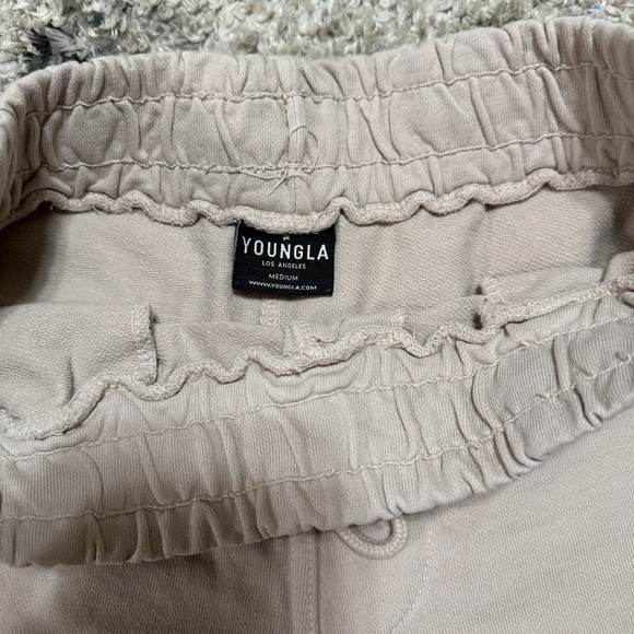 YoungLA Women's Athletic Shorts - Cream and Purple - Picture 2 of 9